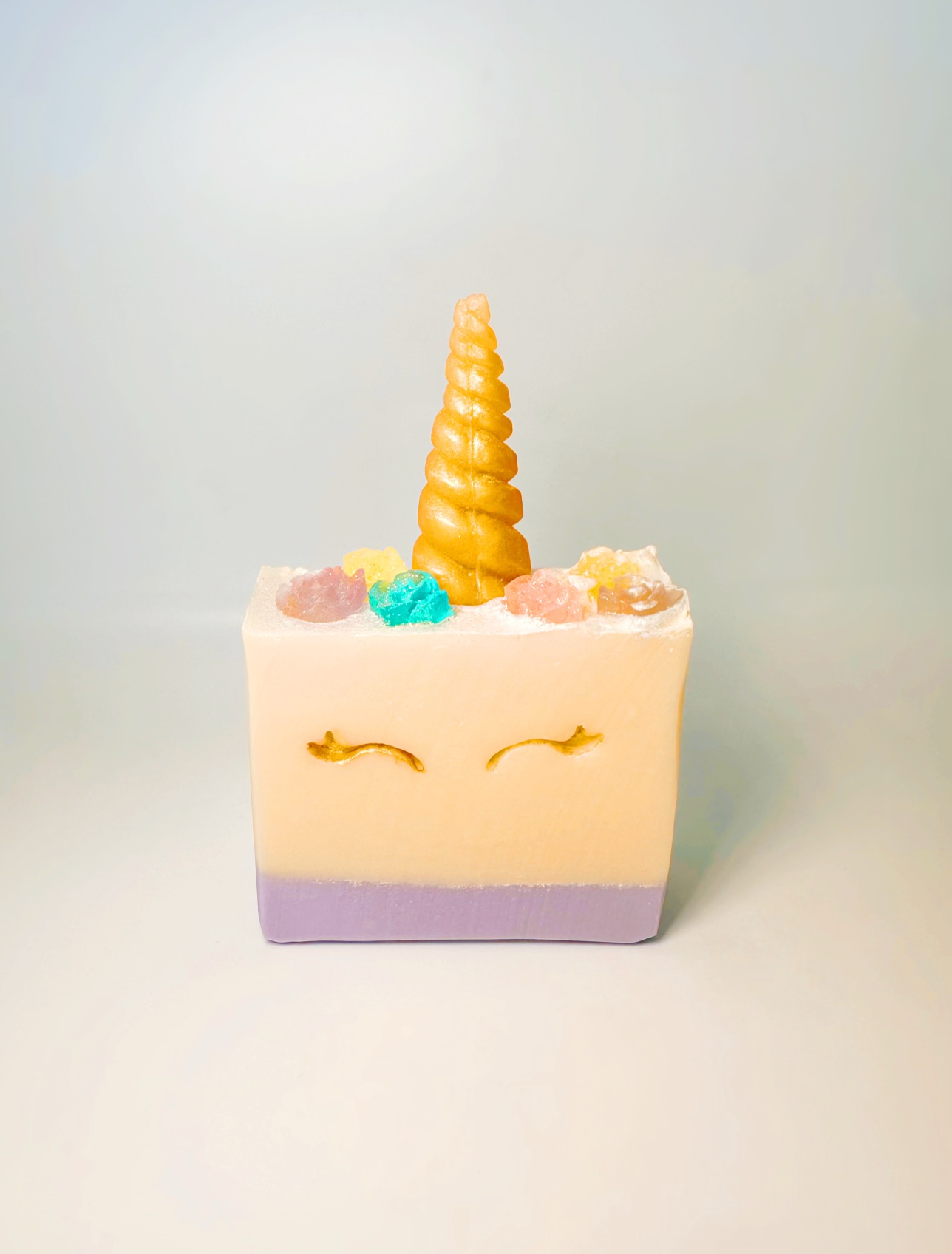 Unicorn Dreams Soap. A handmade bar soap infused with a refreshing aroma and skin loving ingredients. A Client favourite!