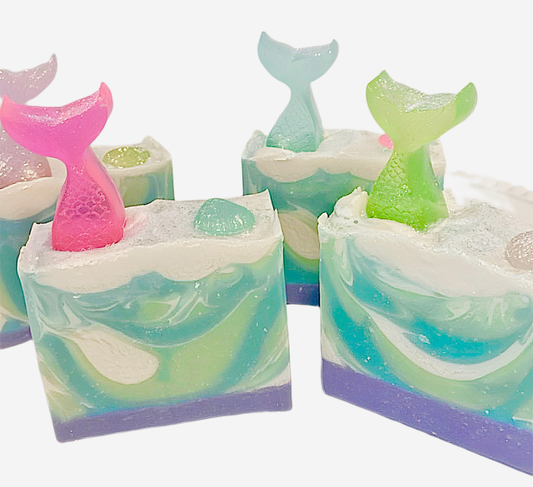 Mermaid Soap! A handmade bar soap infused with a refreshing aroma and skin loving ingredients. A Client favourite!